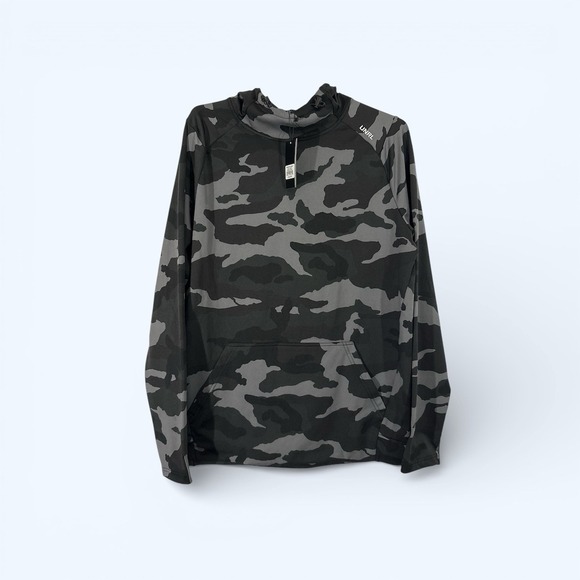 UNRL hoodie mens LARGE green black camo crossover breathable NWT!!